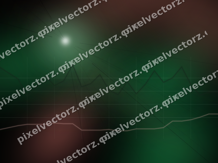 Glowing neon chart background in green and red
