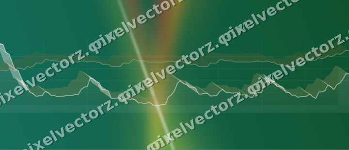 Glowing neon chart background in red and orange