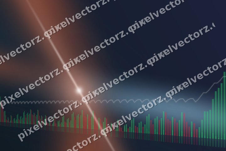 Glowing neon chart background in orange and cyan