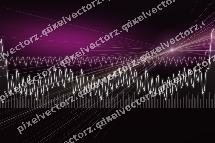 Glowing neon chart background in magenta and amber