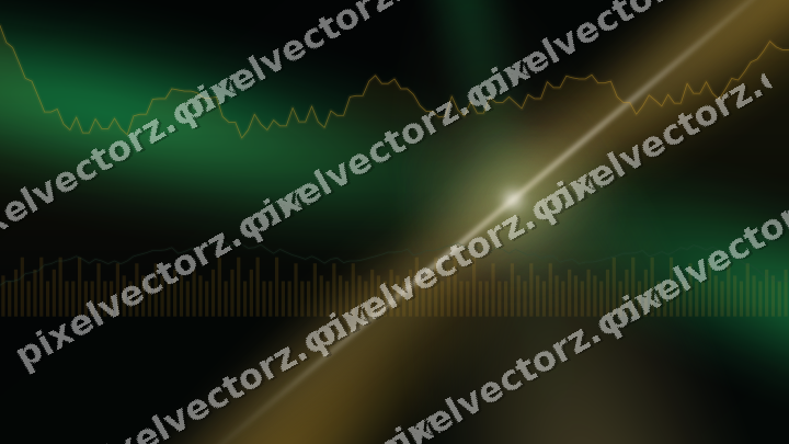 Glowing neon chart background in amber and green