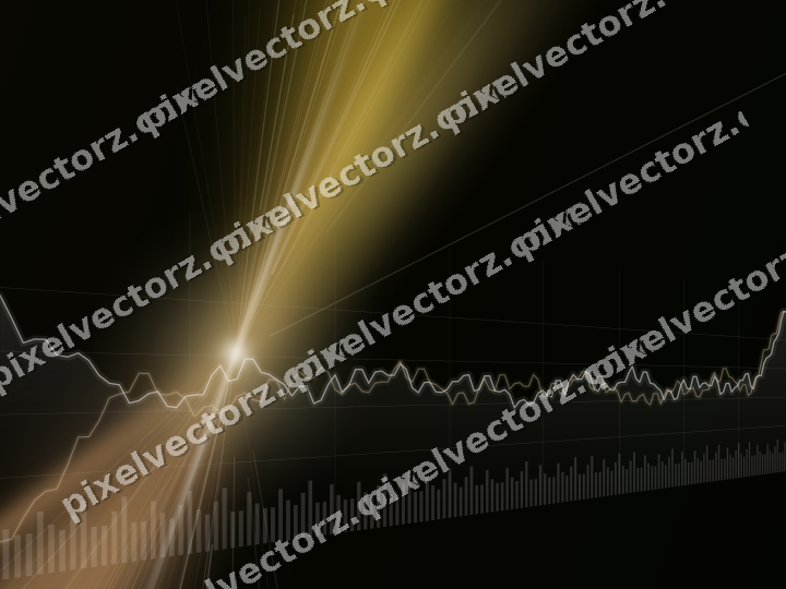 Glowing neon chart background in amber and orange