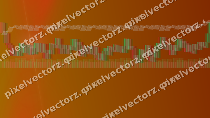 Glowing neon chart background in red and orange