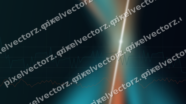 Glowing neon chart background in teal and orange