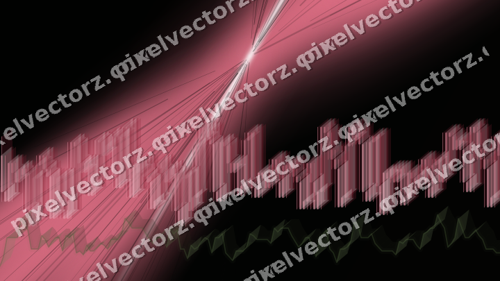 Glowing neon chart background in pink and lime