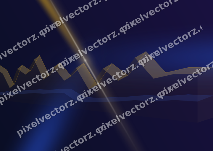 Glowing neon chart background in amber and blue