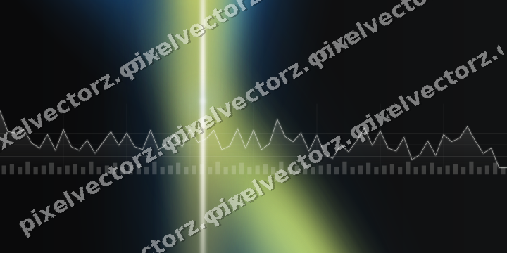 Glowing neon chart background in blue and yellow