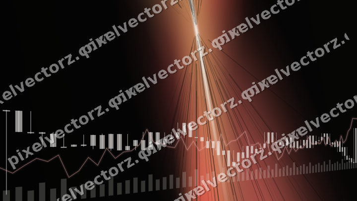 Glowing neon chart background in red and amber