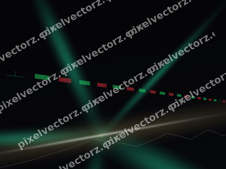 Glowing neon chart background in amber and green