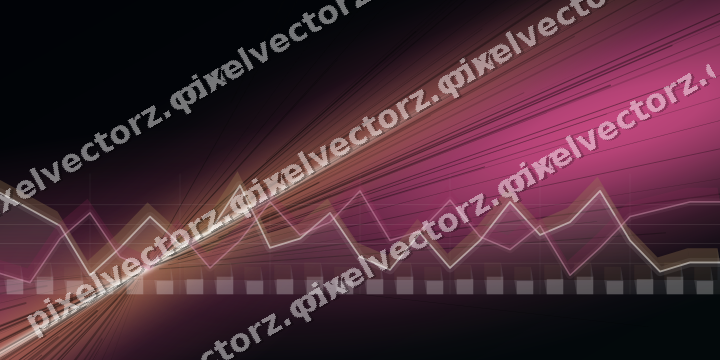 Glowing neon chart background in pink and cyan