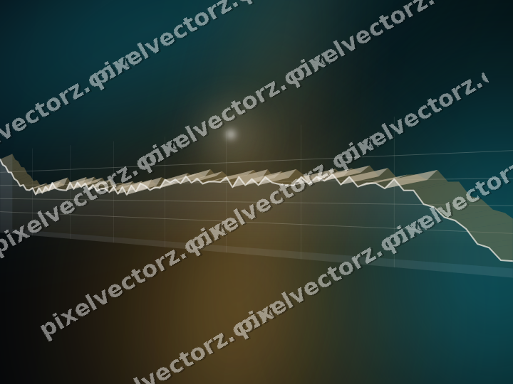 Glowing neon chart background in amber and teal