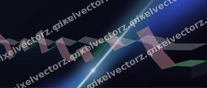 Glowing neon chart background in blue and cyan