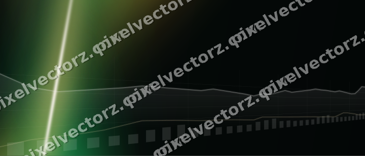 Glowing neon chart background in amber and green