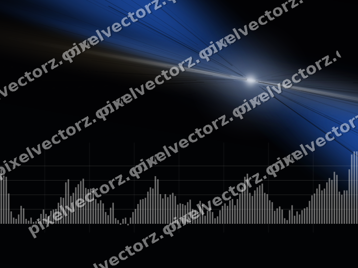 Glowing neon chart background in blue and amber