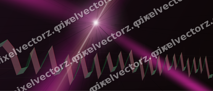 Glowing neon chart background in magenta and lime