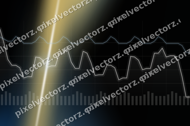 Glowing neon chart background in blue and amber