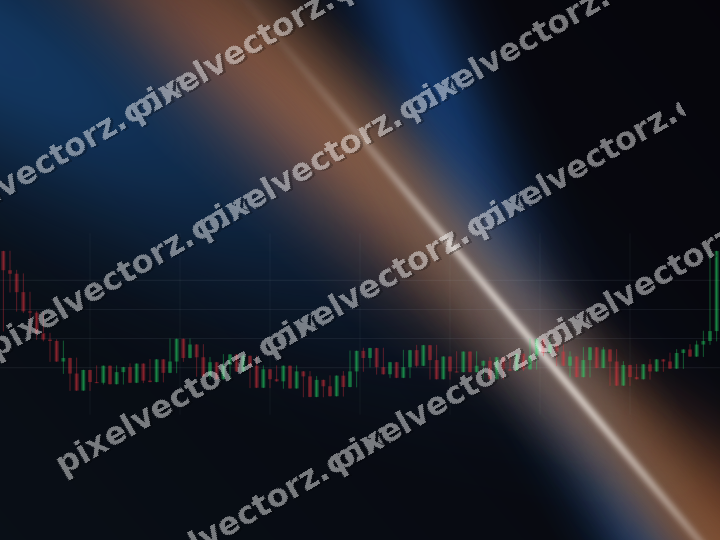 Glowing neon chart background in blue and orange