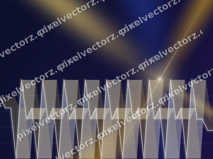 Glowing neon chart background in amber and blue