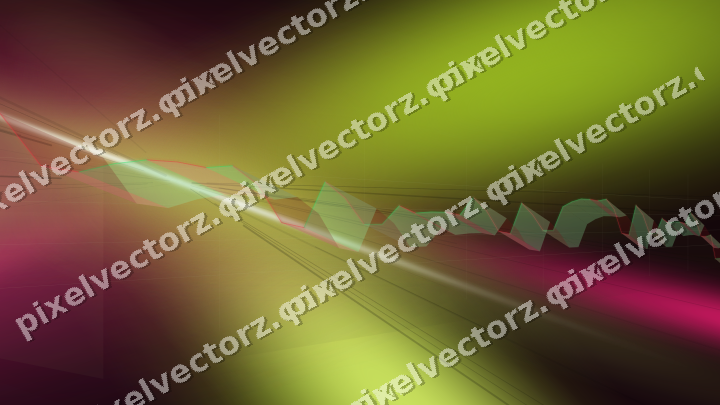 Glowing neon chart background in lime and pink