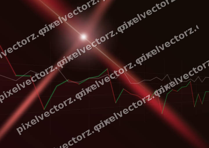 Glowing neon chart background in red and green