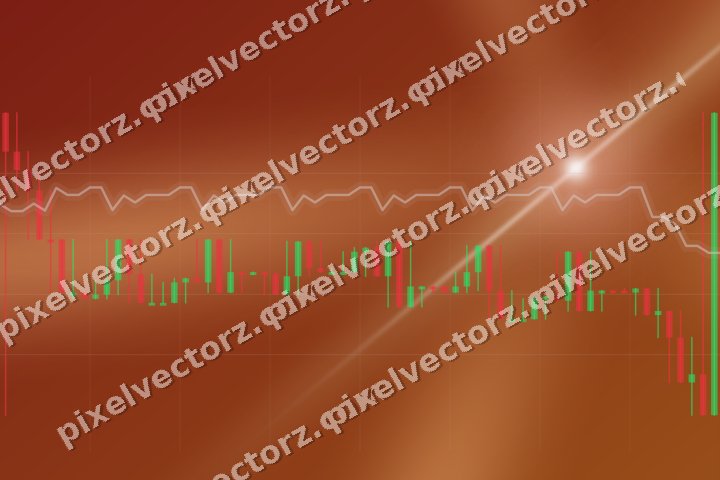 Glowing neon chart background in red and orange