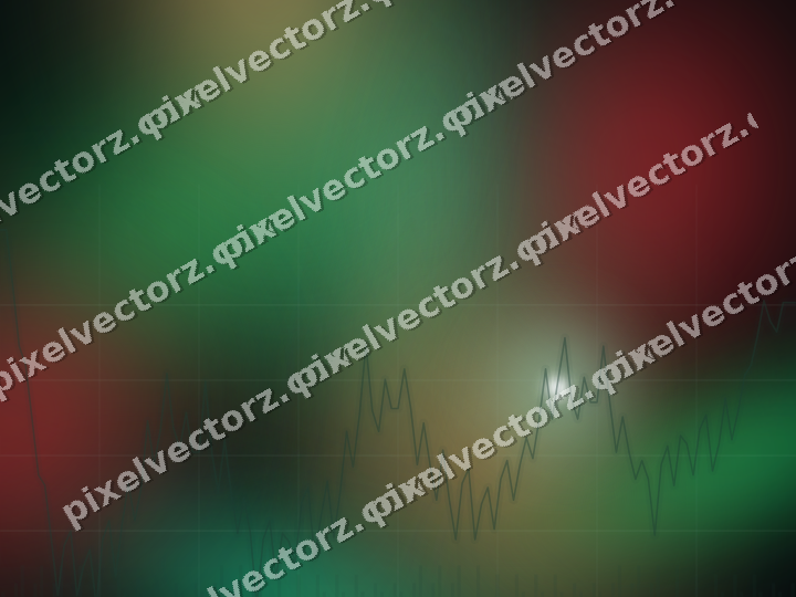 Glowing neon chart background in green and red