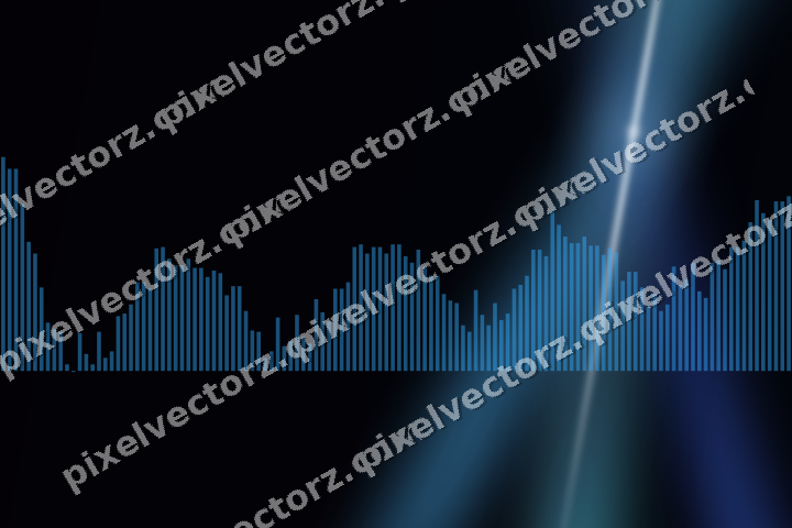 Glowing neon chart background in cyan and blue