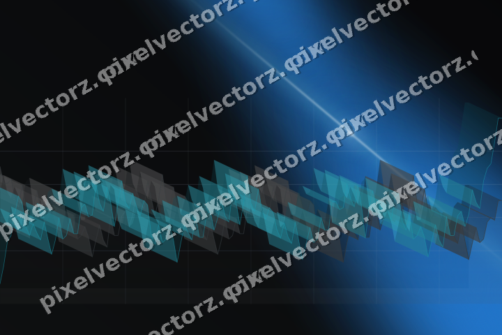Glowing neon chart background in blue and teal