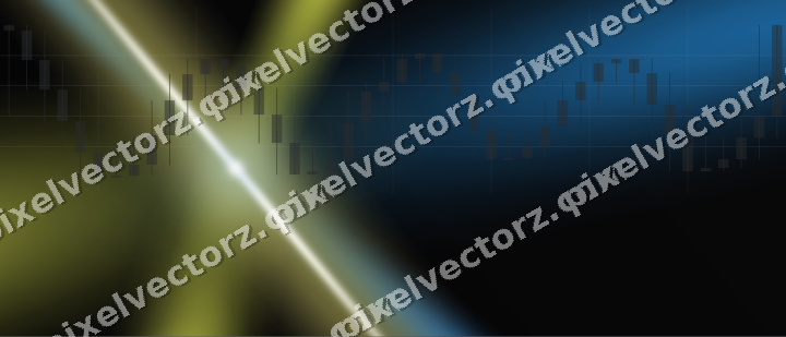 Glowing neon chart background in blue and yellow