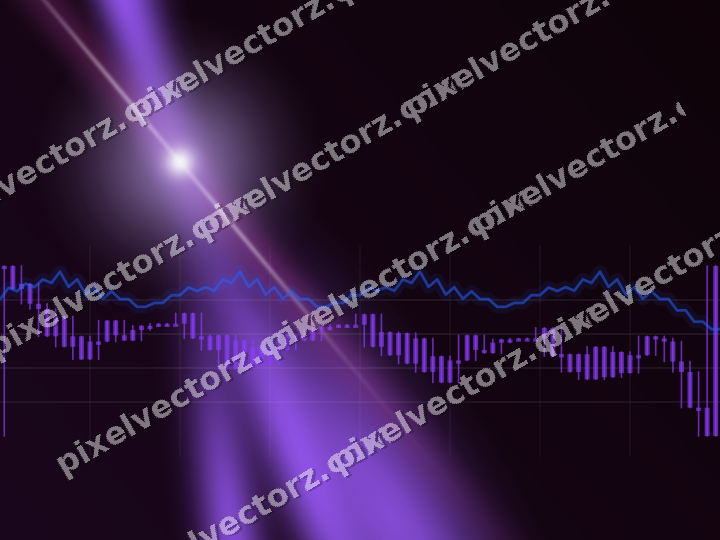 Glowing neon chart background in purple and blue