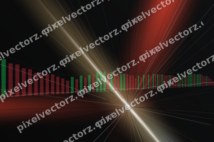 Glowing neon chart background in blue and red