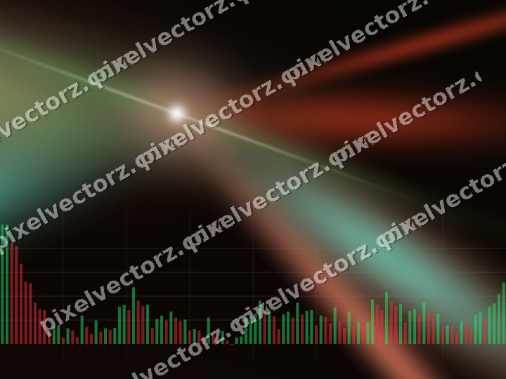 Glowing neon chart background in red and orange