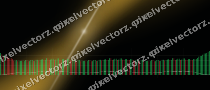 Glowing neon chart background in amber and green