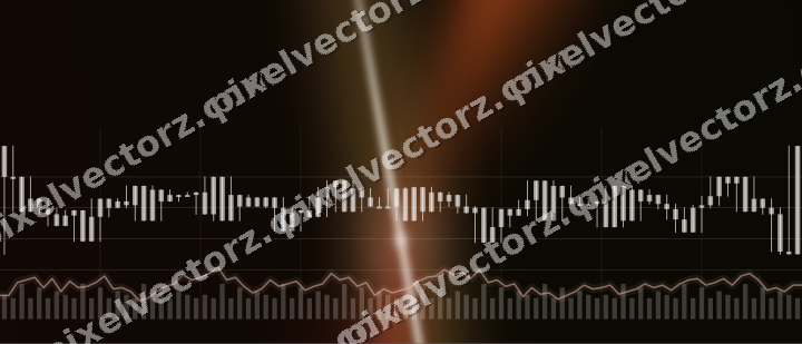 Glowing neon chart background in red and orange