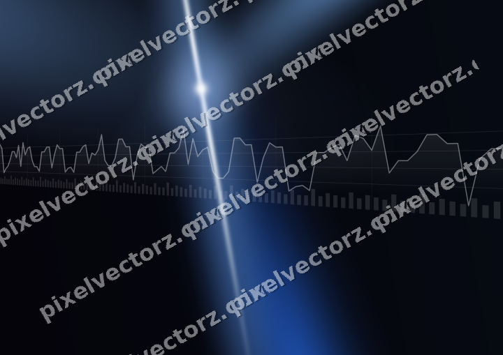 Glowing neon chart background in blue