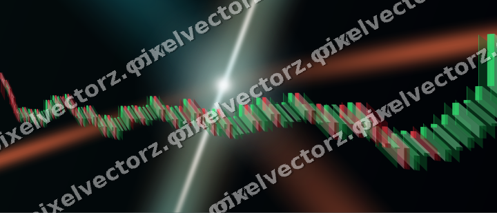Glowing neon chart background in teal and orange