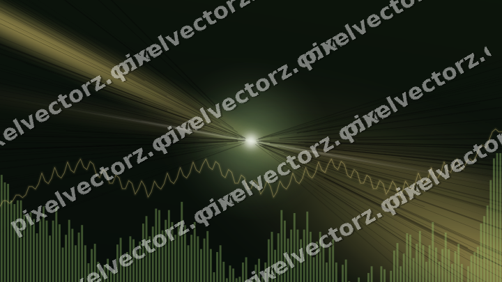 Glowing neon chart background in lime and yellow