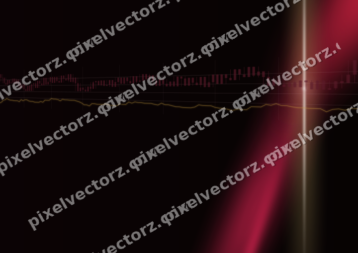 Glowing neon chart background in pink and amber