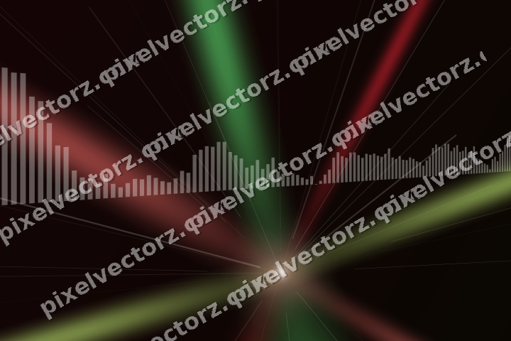 Glowing neon chart background in red and green