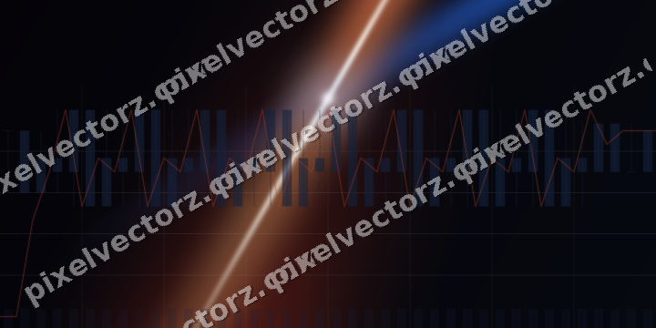 Glowing neon chart background in blue and red
