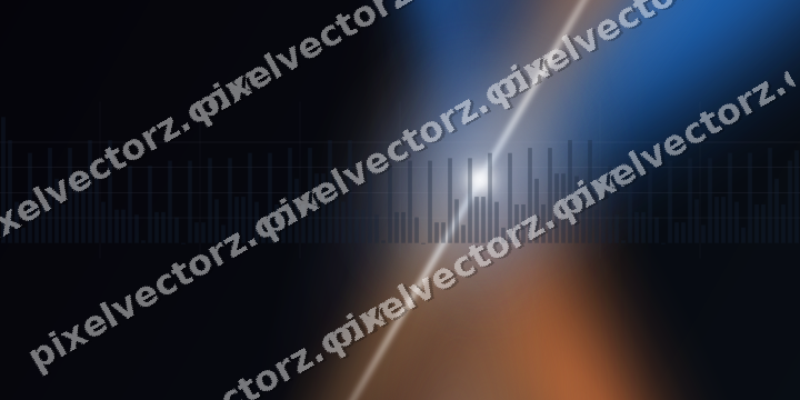 Glowing neon chart background in blue and orange