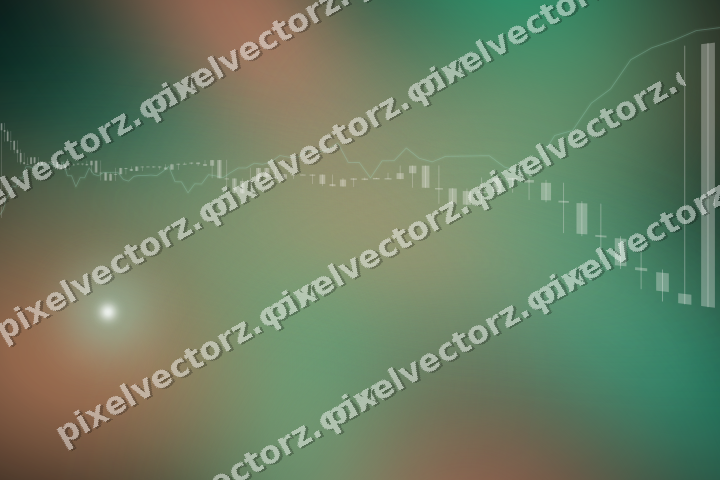 Glowing neon chart background in green and orange