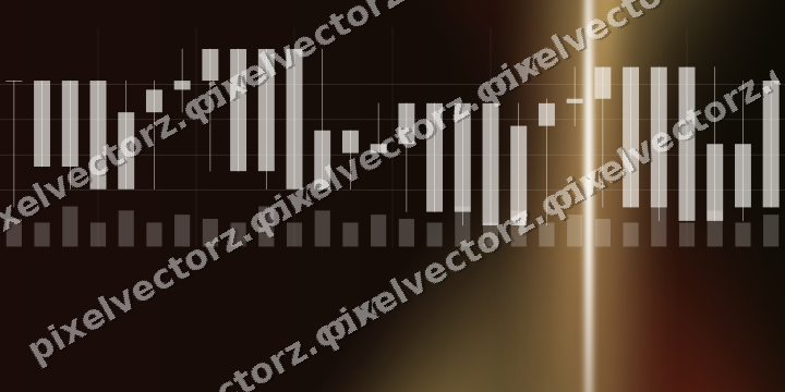 Glowing neon chart background in orange and amber