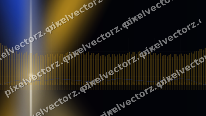 Glowing neon chart background in amber and blue
