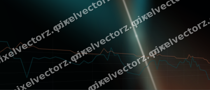 Glowing neon chart background in teal and orange