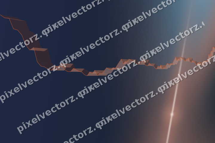 Glowing neon chart background in orange and cyan