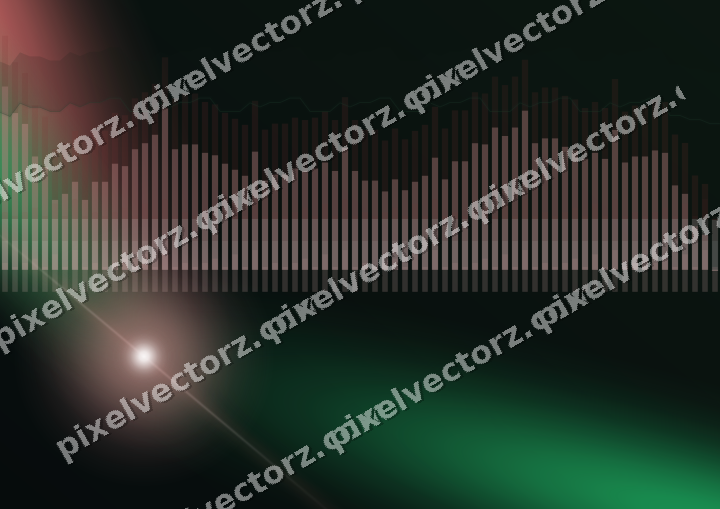 Glowing neon chart background in red and green