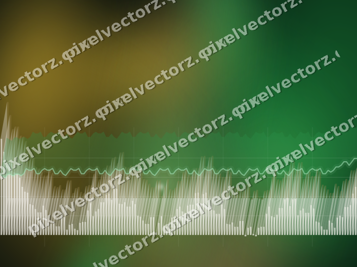 Glowing neon chart background in green and amber
