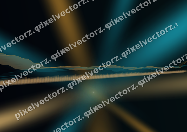 Glowing neon chart background in amber and teal