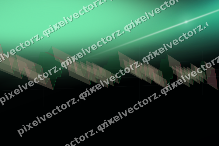 Glowing neon chart background in green and teal